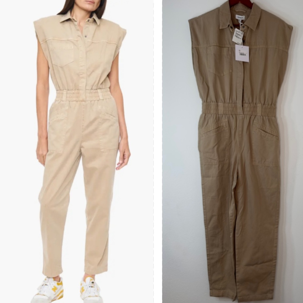 Pistola Rosie‎ Utility Jumpsuit in Sesame Womens Medium NWT Modern Carpenter